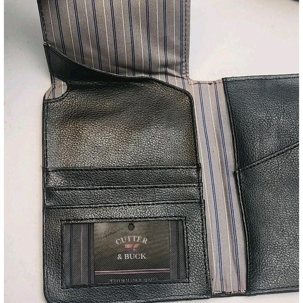 Cutter & Buck Passport Wallet Organizer Religious Cross Black Leather  6